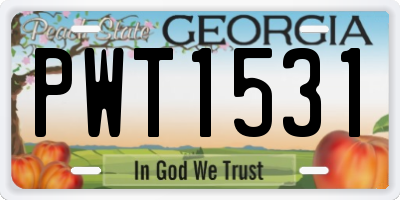 GA license plate PWT1531