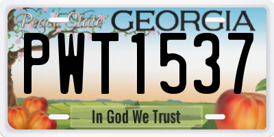 GA license plate PWT1537