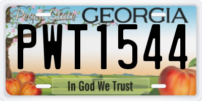 GA license plate PWT1544