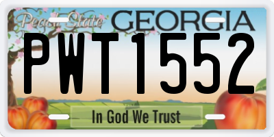 GA license plate PWT1552
