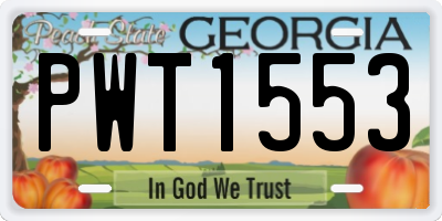 GA license plate PWT1553