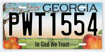 GA license plate PWT1554