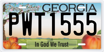GA license plate PWT1555