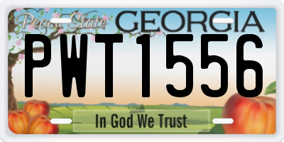 GA license plate PWT1556