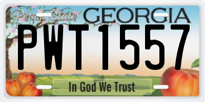 GA license plate PWT1557
