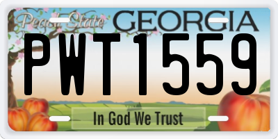 GA license plate PWT1559