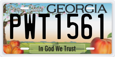 GA license plate PWT1561
