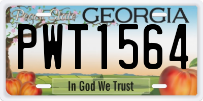 GA license plate PWT1564