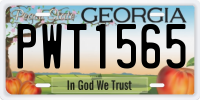 GA license plate PWT1565