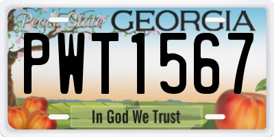 GA license plate PWT1567