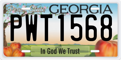 GA license plate PWT1568