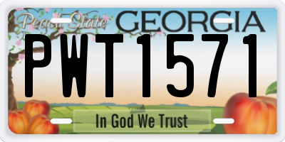 GA license plate PWT1571