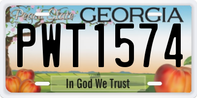 GA license plate PWT1574