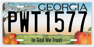 GA license plate PWT1577