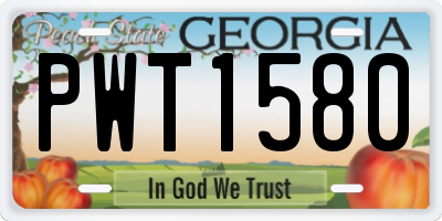 GA license plate PWT1580