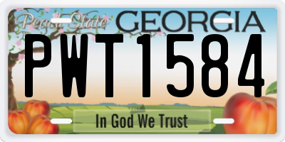 GA license plate PWT1584
