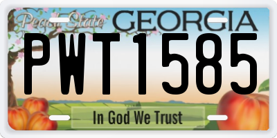 GA license plate PWT1585