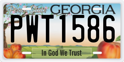 GA license plate PWT1586