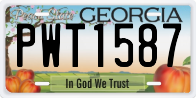 GA license plate PWT1587