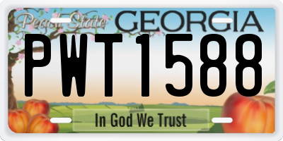 GA license plate PWT1588
