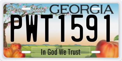 GA license plate PWT1591