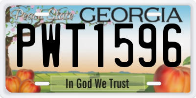 GA license plate PWT1596