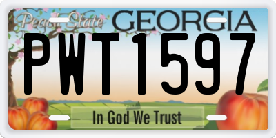 GA license plate PWT1597