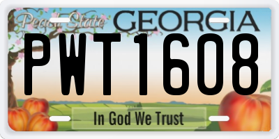 GA license plate PWT1608