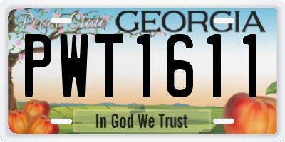 GA license plate PWT1611