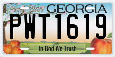 GA license plate PWT1619