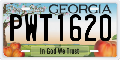 GA license plate PWT1620