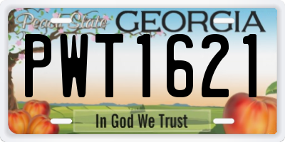 GA license plate PWT1621