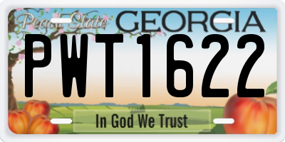 GA license plate PWT1622