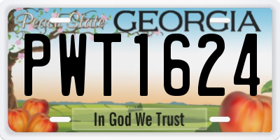 GA license plate PWT1624