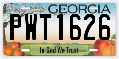 GA license plate PWT1626