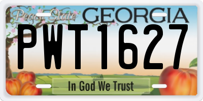 GA license plate PWT1627