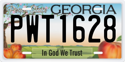 GA license plate PWT1628