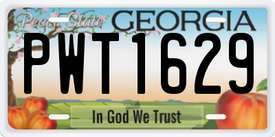 GA license plate PWT1629