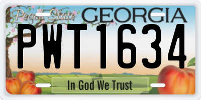 GA license plate PWT1634
