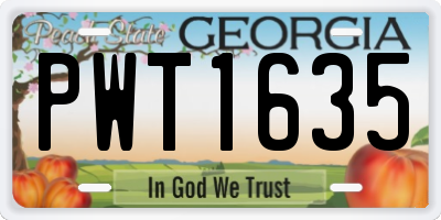 GA license plate PWT1635