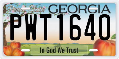 GA license plate PWT1640