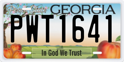 GA license plate PWT1641
