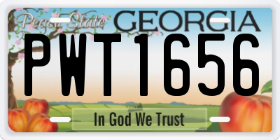 GA license plate PWT1656