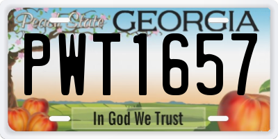 GA license plate PWT1657