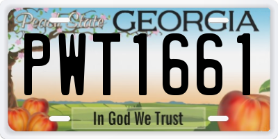 GA license plate PWT1661