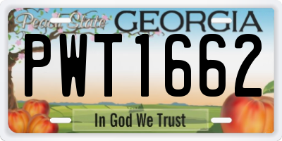 GA license plate PWT1662