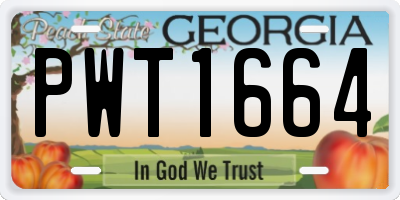 GA license plate PWT1664