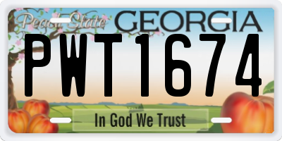 GA license plate PWT1674