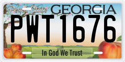 GA license plate PWT1676