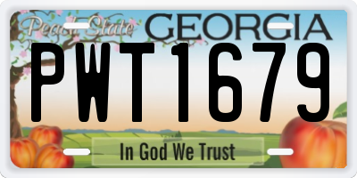 GA license plate PWT1679